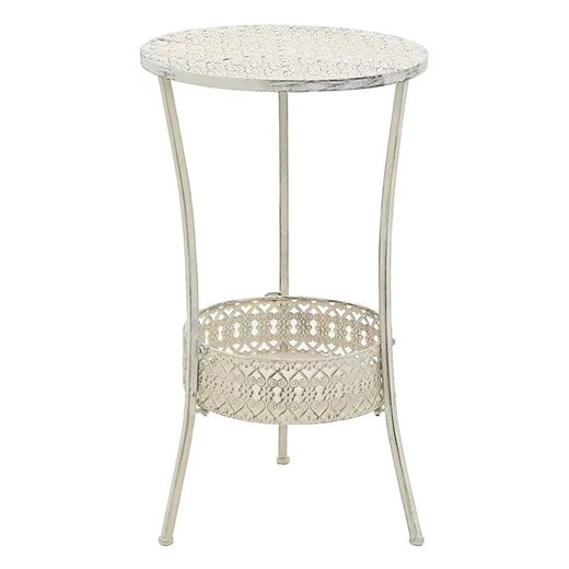 Romantyczny okrągły stolik vintage Marin - biały ze sklepu Edinos.pl w kategorii Stoliki kawowe - zdjęcie 172234414