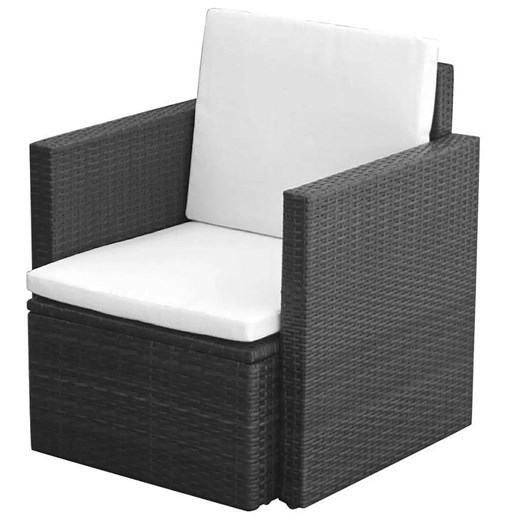Czarny polirattanowy fotel ogrodowy - Leslie Elior One Size Edinos.pl