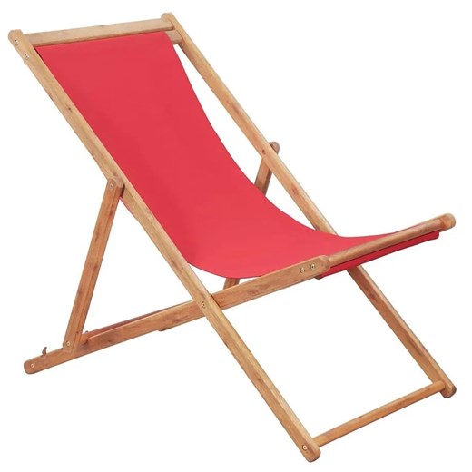 Czerwony leżak plażowy - Inglis 2X ze sklepu Edinos.pl w kategorii Leżaki ogrodowe - zdjęcie 172234880