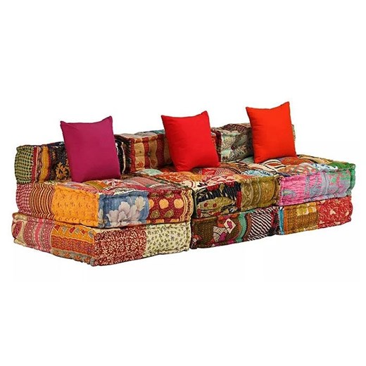 Patchworkowa sofa 3-osobowa Demri 4D Elior One Size Edinos.pl