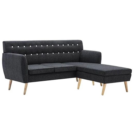 Tapicerowana pikowana sofa Kova 2D - ciemnoszara ze sklepu Edinos.pl w kategorii Sofy i kanapy - zdjęcie 172235081