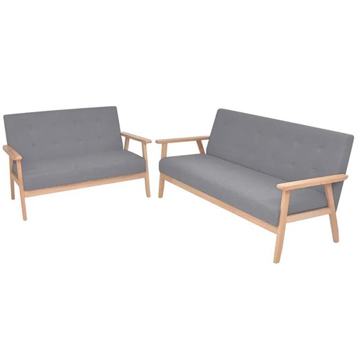 Jasnoszary komplet wypoczynkowy w stylu vintage - Edris 4X Elior One Size Edinos.pl