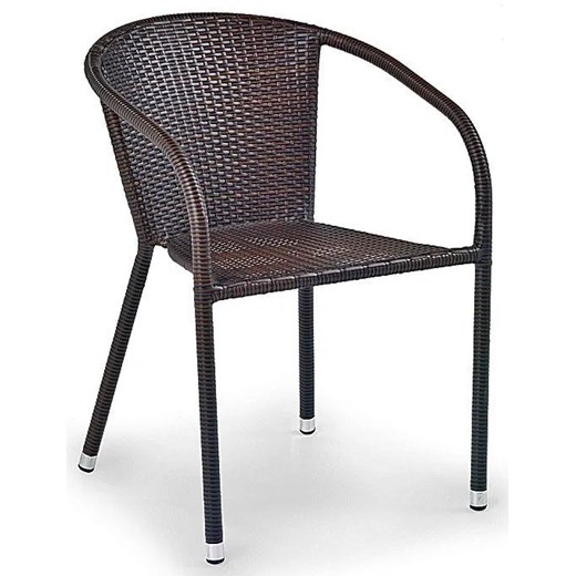 Rattanowe krzesło ogrodowe Lukka - brązowe ze sklepu Edinos.pl w kategorii Krzesła ogrodowe - zdjęcie 172235152
