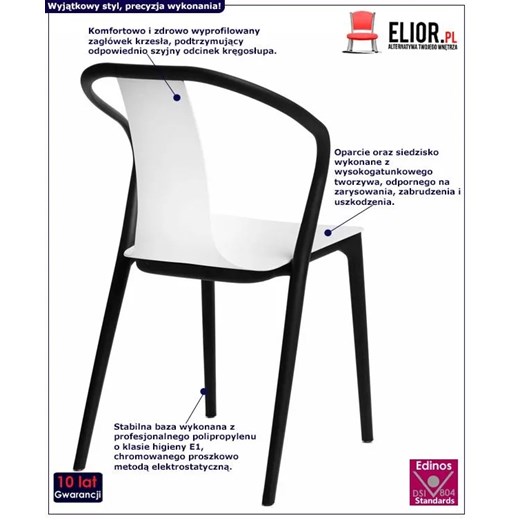 Designerskie krzesło tulipan Emeli - białe Elior One Size Edinos.pl