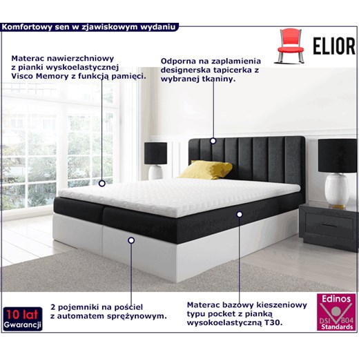 Łóżko kontynentalne Passio 200x200 - 44 kolory Elior One Size Edinos.pl