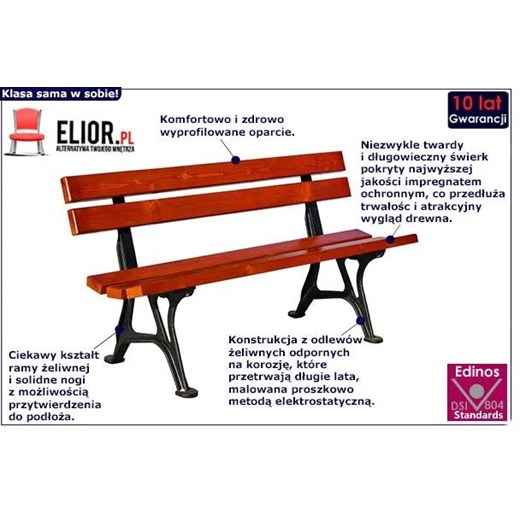 Ławka miejska Carina 150cm - 7 kolorów Elior One Size Edinos.pl