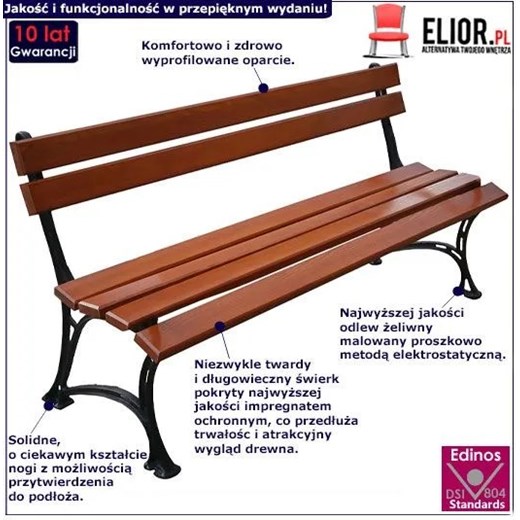 Żeliwna ławka ogrodowa Helen 4X 180cm - 7 kolorów Elior One Size Edinos.pl promocyjna cena