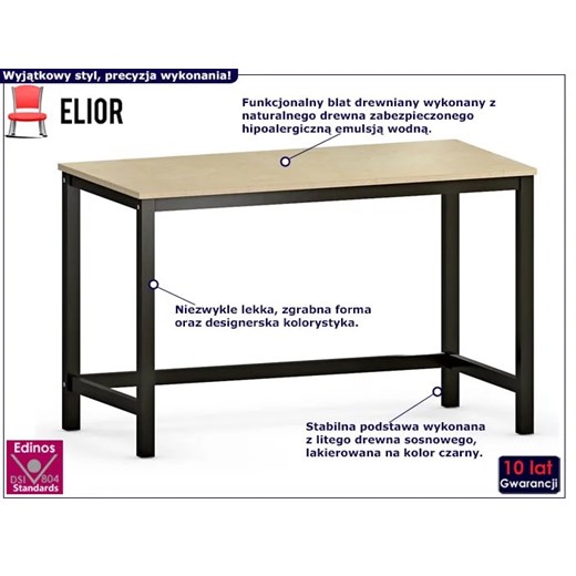 Designerskie drewniane biurko Inelo T4 Elior One Size Edinos.pl