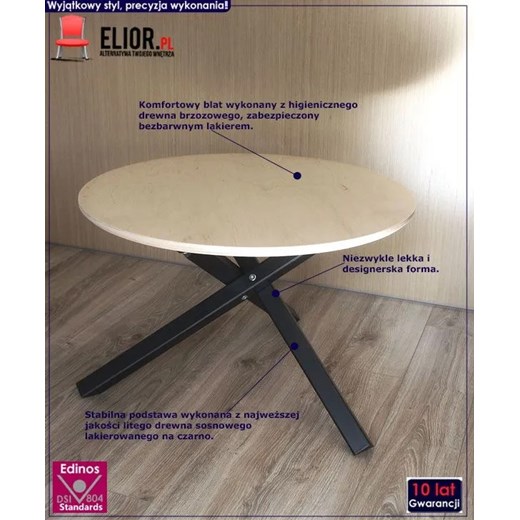 Okrągły minimalistyczny stolik kawowy Inelo R8 Elior One Size Edinos.pl