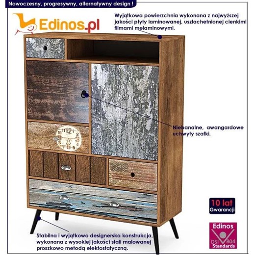 Alternatywna komoda na metalowych nóżkach Dizo X7 Edinos One Size Edinos.pl