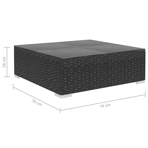 8-częściowy czarny zestaw wypoczynkowy do ogrodu - Begi 8B Elior One Size Edinos.pl