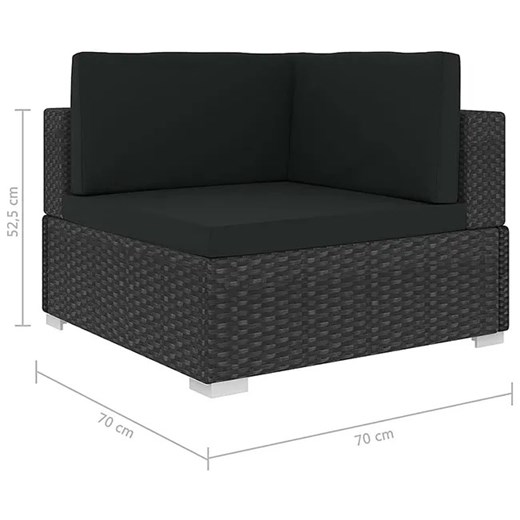 8-częściowy czarny zestaw wypoczynkowy do ogrodu - Begi 8B Elior One Size Edinos.pl