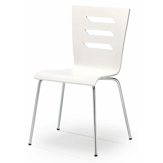 Białe metalowe krzesło w stylu skandynawskim - Cejlon ze sklepu Edinos.pl w kategorii Krzesła - zdjęcie 172236220