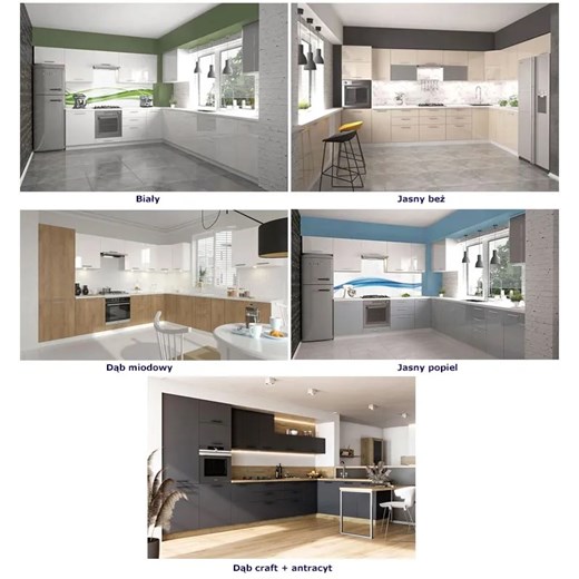 Kuchenna szafka dolna Limo 5X - jasny popiel połysk Elior One Size Edinos.pl