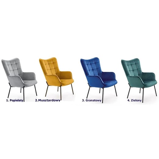 Wypoczynkowy fotel Zefir 2X - musztardowy Elior One Size Edinos.pl