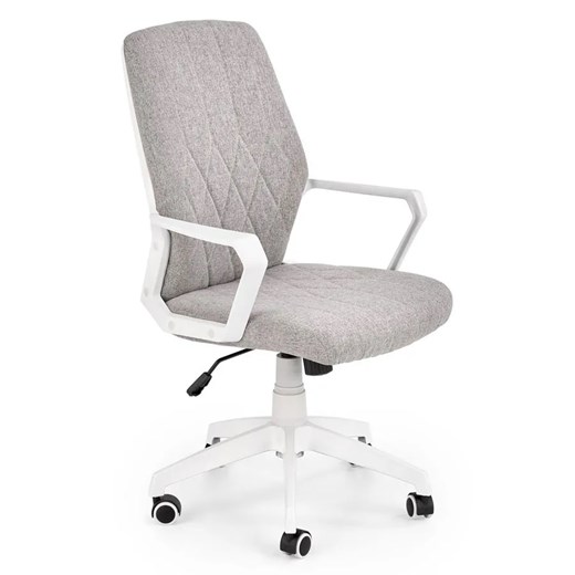 Minimalistyczny fotel biurowy materiałowy - popielaty + biały T3-H59 ze sklepu Edinos.pl w kategorii Krzesła biurowe - zdjęcie 172236930