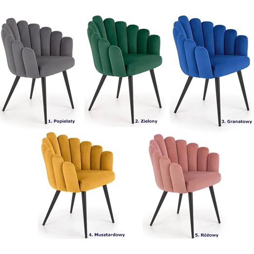 Eleganckie tapicerowane krzesło glamour Zusi - popiel Elior One Size Edinos.pl