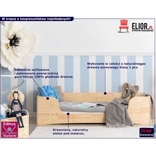 Drewniane łóżko młodzieżowe Abbie 6X- 21 rozmiarów Elior One Size Edinos.pl