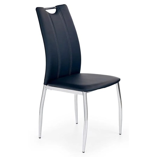 Czarne metalowe krzesło tapicerowane - Jacob ze sklepu Edinos.pl w kategorii Krzesła - zdjęcie 172238013