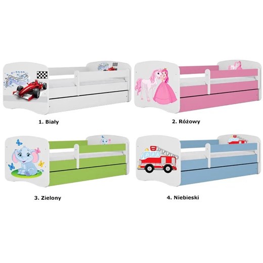 Łóżko dziecięce ze stelażem Happy 2X mix 70x140 - zielone Elior One Size okazja Edinos.pl