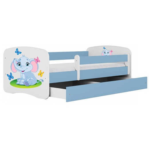 Łóżko dla chłopca z materacem Happy 2X mix 80x160 - niebieskie ze sklepu Edinos.pl w kategorii Łóżka dziecięce - zdjęcie 172238052