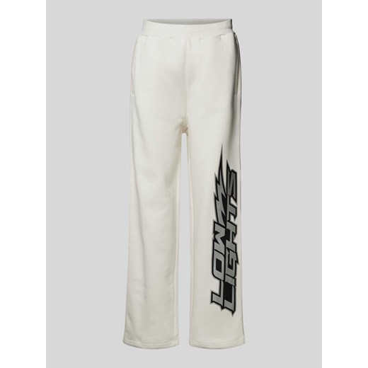 Spodnie sportowe z nadrukiem z logo model ‘LIGHTNING’ ze sklepu Peek&Cloppenburg  w kategorii Spodnie damskie - zdjęcie 172238930