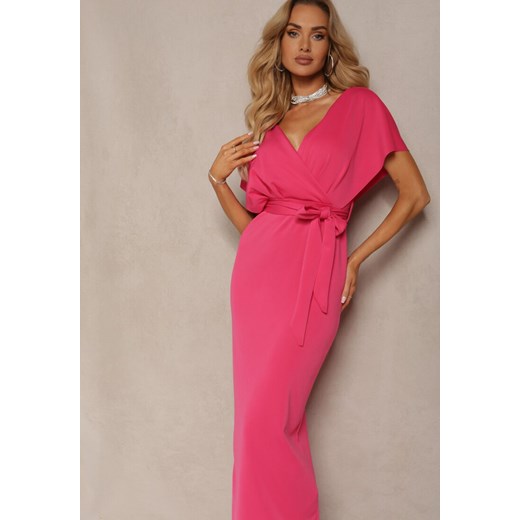 Sukienka Renee maxi elegancka z dekoltem w serek kopertowa