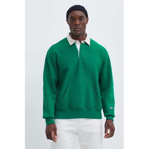 Champion bluza męska kolor zielony gładka 220012 ze sklepu ANSWEAR.com w kategorii Bluzy męskie - zdjęcie 172243473