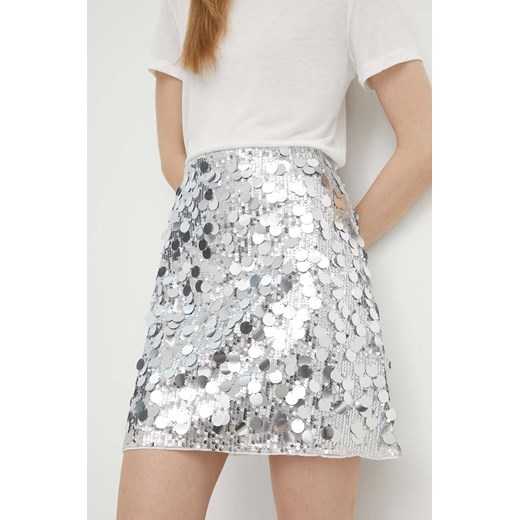 Bruuns Bazaar spódnica BrugmansiaBBJoannas skirt kolor srebrny mini prosta Bruuns Bazaar 34 ANSWEAR.com