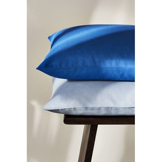 H & M - Płócienna bawełniana poszewka na poduszkę 2-pak - Niebieski ze sklepu H&M w kategorii Poszewki na poduszki - zdjęcie 172244873