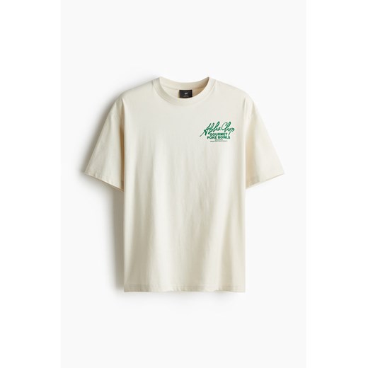 H & M - T-shirt z nadrukiem Loose Fit - Biały ze sklepu H&M w kategorii Bluzki damskie - zdjęcie 172244881