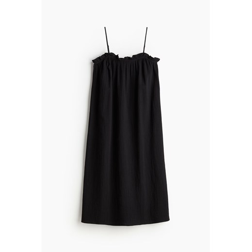 H & M - Bawełniana sukienka z falbankami - Czarny H & M S H&M