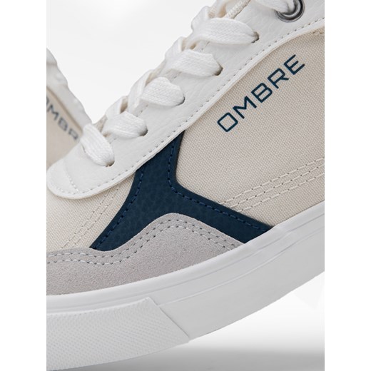 Buty męskie sneakersy z kolorowymi akcentami - białe V1 OM-FOTL-0146 42 okazja ombre