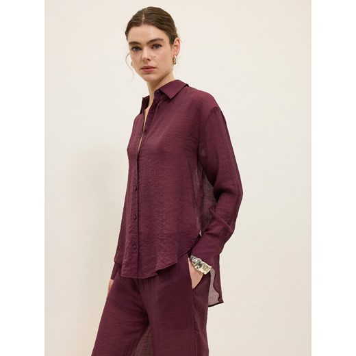 Reserved - Koszula z wiskozy - burgundowy ze sklepu Reserved w kategorii Koszule damskie - zdjęcie 172245821