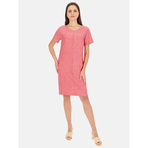 Różowa sukienka z lnem Potis & Verso Susana ze sklepu Eye For Fashion w kategorii Sukienki - zdjęcie 172248903