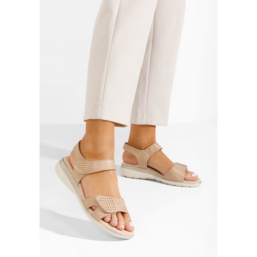 Beżowe sandały damskie Sorevia ze sklepu Zapatos w kategorii Sandały damskie - zdjęcie 172249480