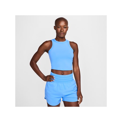 Damska koszulka bez rękawów o skróconym kroju Dri-FIT Nike One Fitted - Niebieski ze sklepu Nike poland w kategorii Bluzki damskie - zdjęcie 172249834