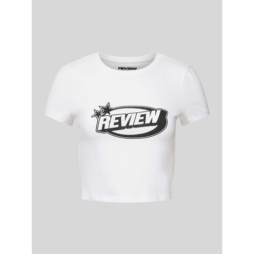 T-shirt krótki z nadrukiem z logo ze sklepu Peek&Cloppenburg  w kategorii Bluzki damskie - zdjęcie 172250142