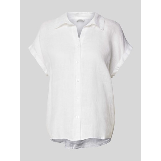 Bluzka lniana w jednolitym kolorze ze sklepu Peek&Cloppenburg  w kategorii Koszule damskie - zdjęcie 172250430