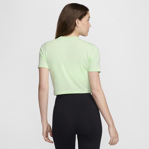 Damski T-shirt o krótkim dopasowanym kroju Nike Sportswear Essential - Zieleń Nike XL (EU 48-50) Nike poland