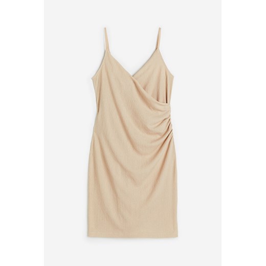 H & M - Drapowana sukienka dżersejowa - Beżowy H & M S H&M