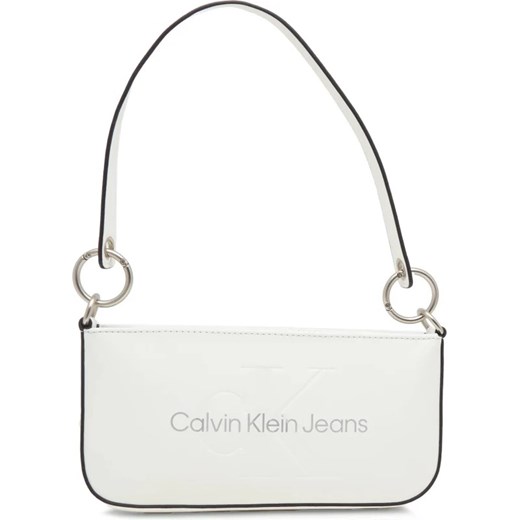 Listonoszka Calvin Klein średnia biała ze skóry ekologicznej 