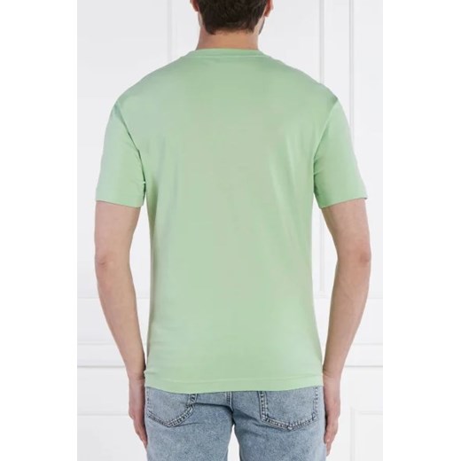 Zielony t-shirt męski Calvin Klein z krótkim rękawem na wiosnę