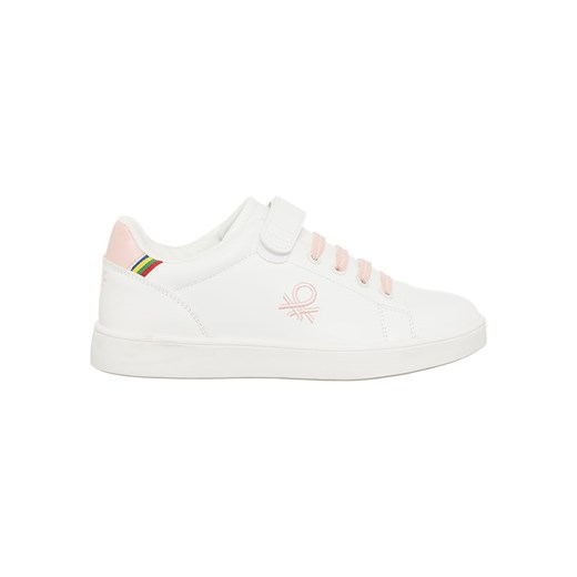 Benetton Sneakersy w kolorze biało-jasnoróżowym ze sklepu Limango Polska w kategorii Trampki dziecięce - zdjęcie 172253281