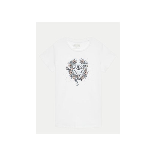 Guess T-Shirt J4RI19 K6YW4 Biały Regular Fit ze sklepu MODIVO w kategorii Bluzki dziewczęce - zdjęcie 172254683