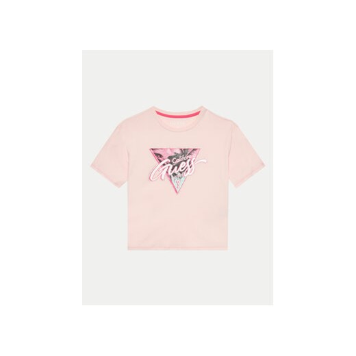 Guess T-Shirt J4GI26 K6YW1 Różowy Regular Fit ze sklepu MODIVO w kategorii Bluzki dziewczęce - zdjęcie 172254811