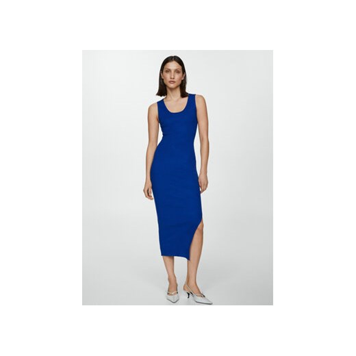 Mango Sukienka dzianinowa Naomi2 67057137 Niebieski Slim Fit ze sklepu MODIVO w kategorii Sukienki - zdjęcie 172255041