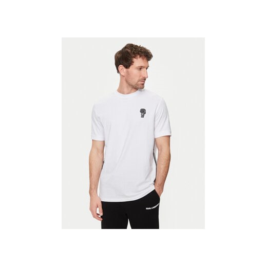 KARL LAGERFELD T-Shirt 755026 542221 Biały Regular Fit ze sklepu MODIVO w kategorii T-shirty męskie - zdjęcie 172255042