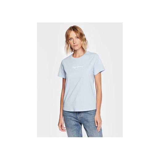 Pepe Jeans T-Shirt Wendy PL505480 Błękitny Regular Fit ze sklepu MODIVO w kategorii Bluzki damskie - zdjęcie 172255113
