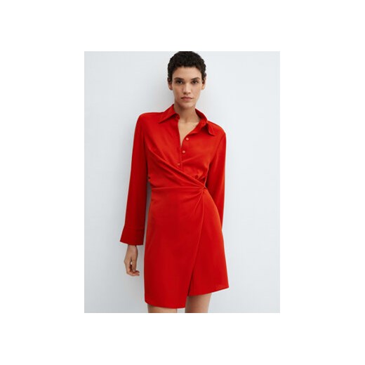Mango Sukienka koszulowa Tomi 67074070 Czerwony Regular Fit ze sklepu MODIVO w kategorii Sukienki - zdjęcie 172255170
